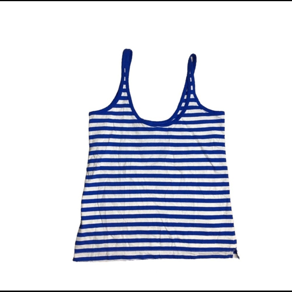 NWOT J. Crew blue stripe sequins palm leafs tank top - Picture 7 of 7